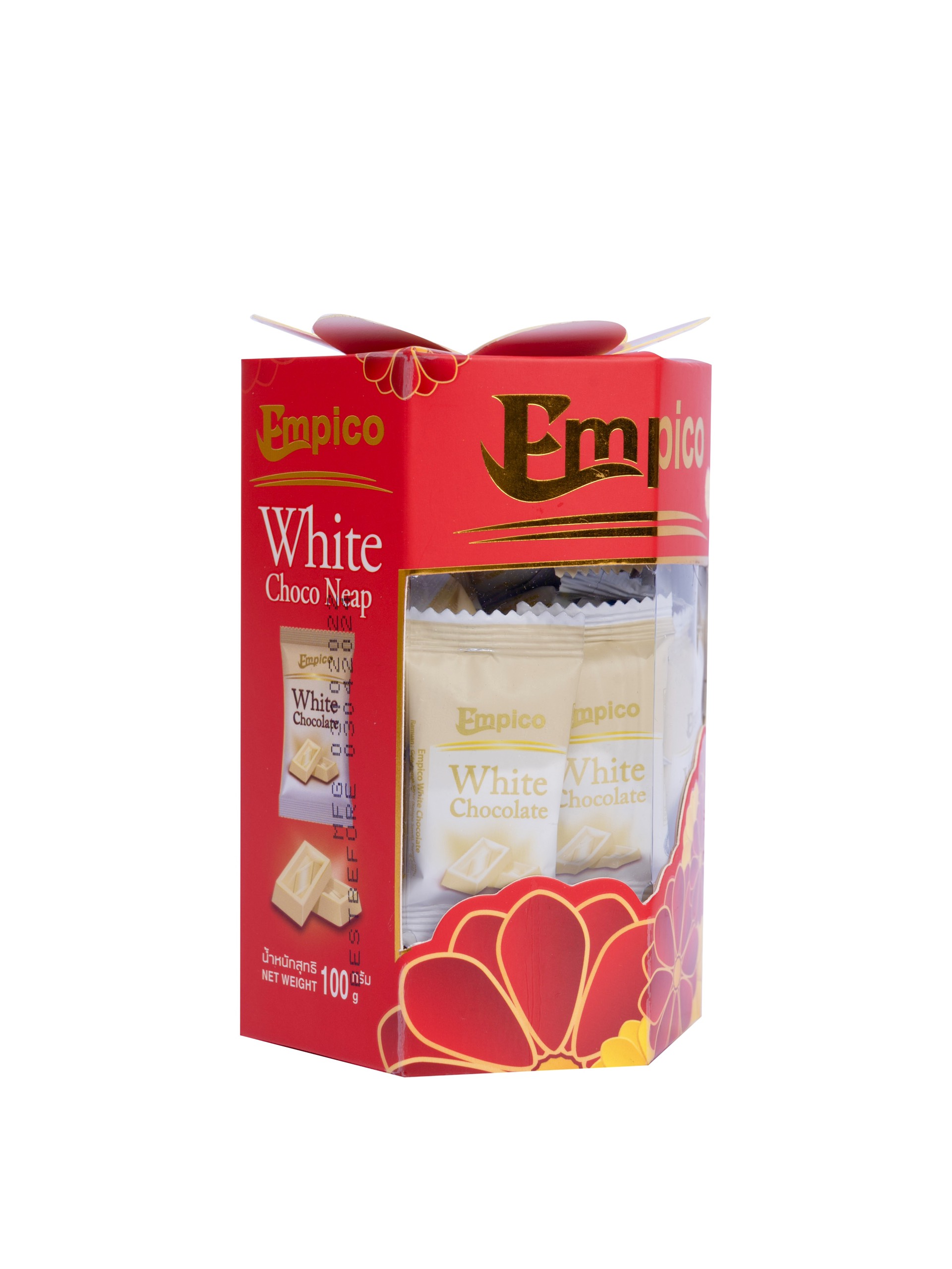 Sô cô la trắng Empico 100g hộp giấy bông hoa đỏ